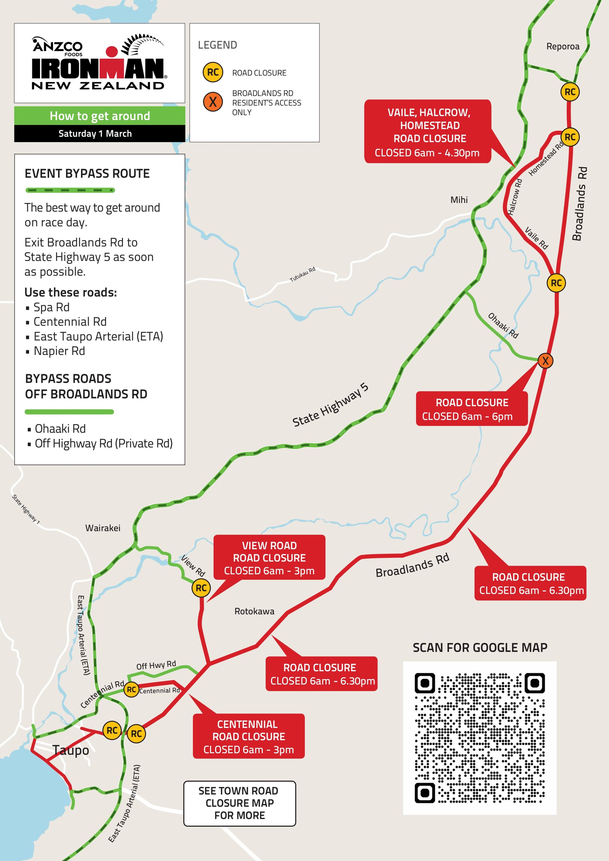 IRONMAN Broadlands Road closures map