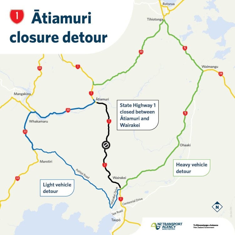 Ātiamuri to Wairakei closure