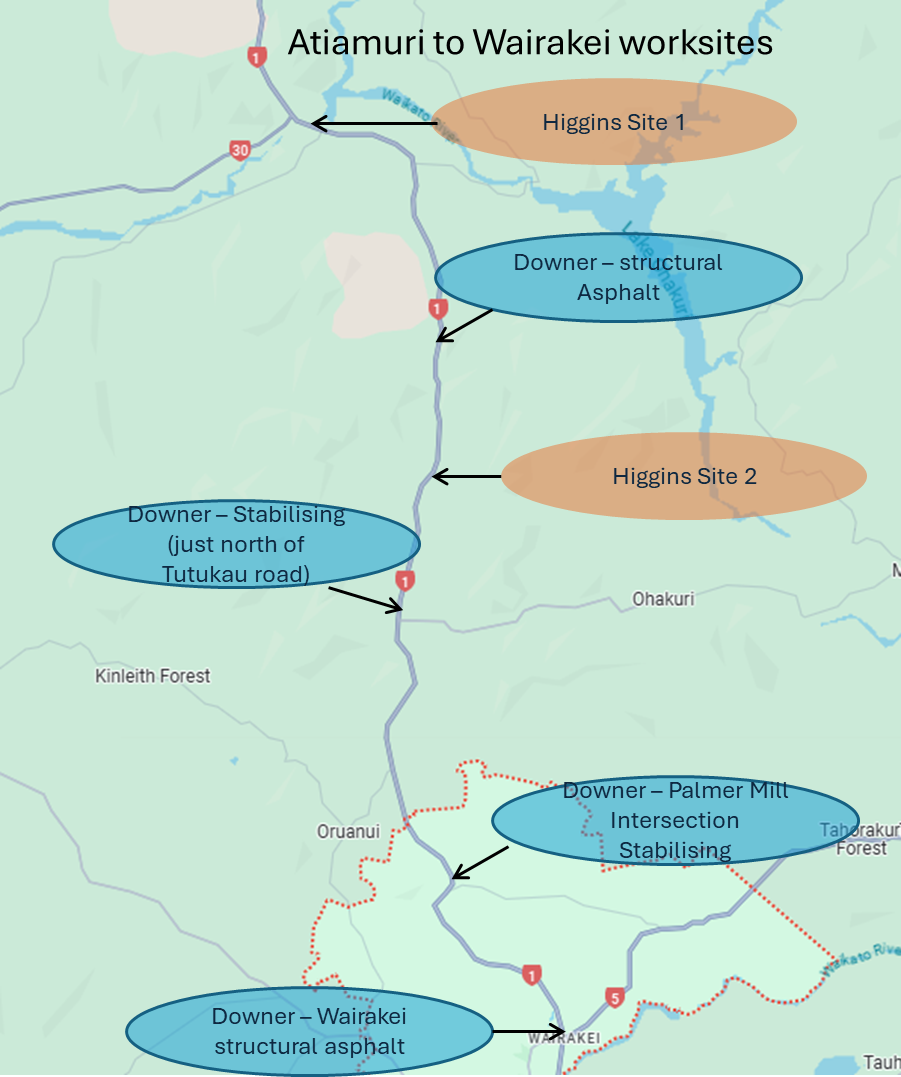 SH1 Ātiamuri-Wairakei closure worksites