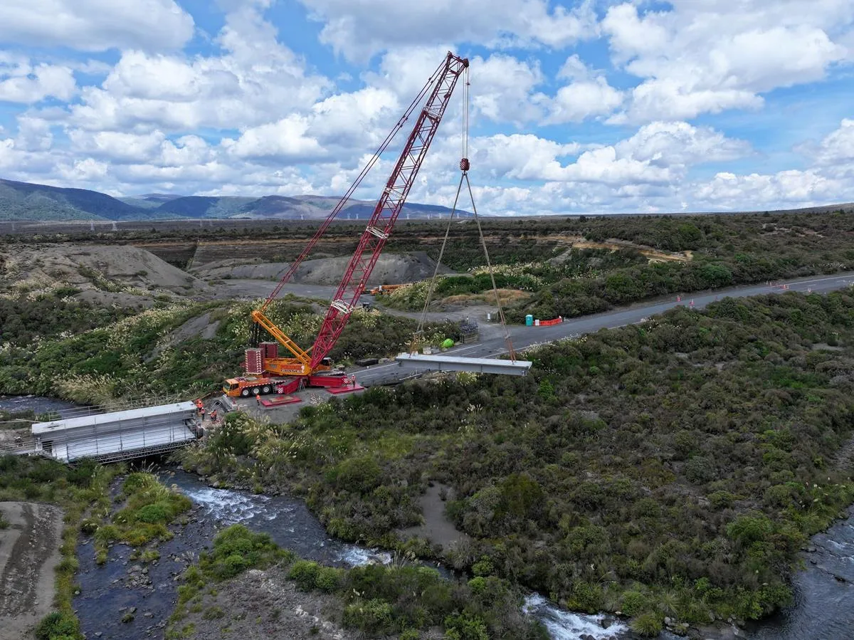 Desert Road Closure On Track as "Monster Crane" Completes Major Bridge Work